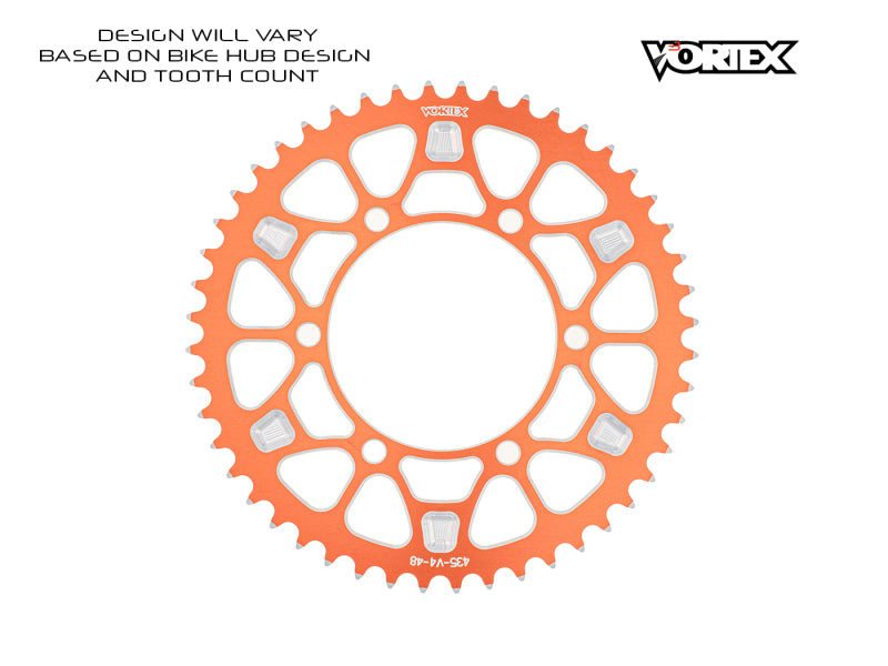 Vortex Racing V4 44 Tooth 520 Rear Sprocket - Orange