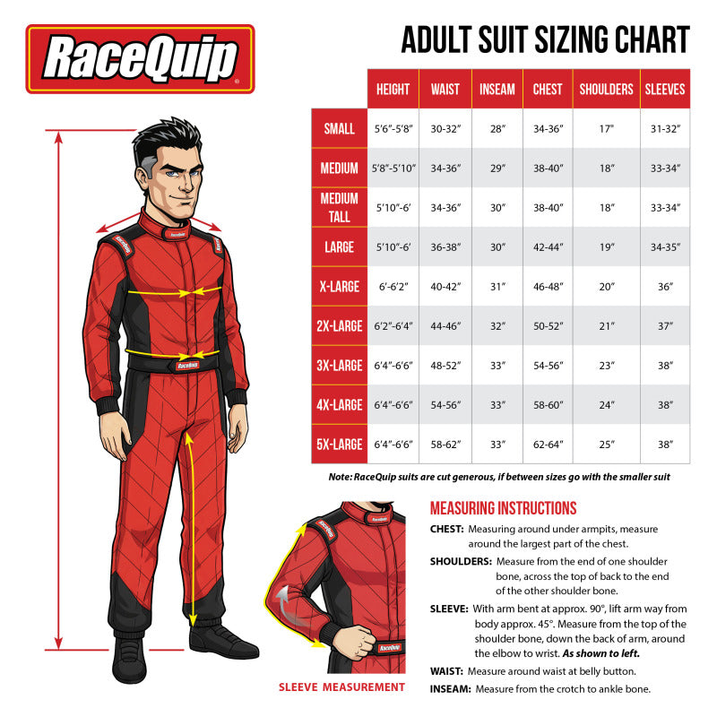 RaceQuip Red Chevron-5 Suit SFI-5 - Large