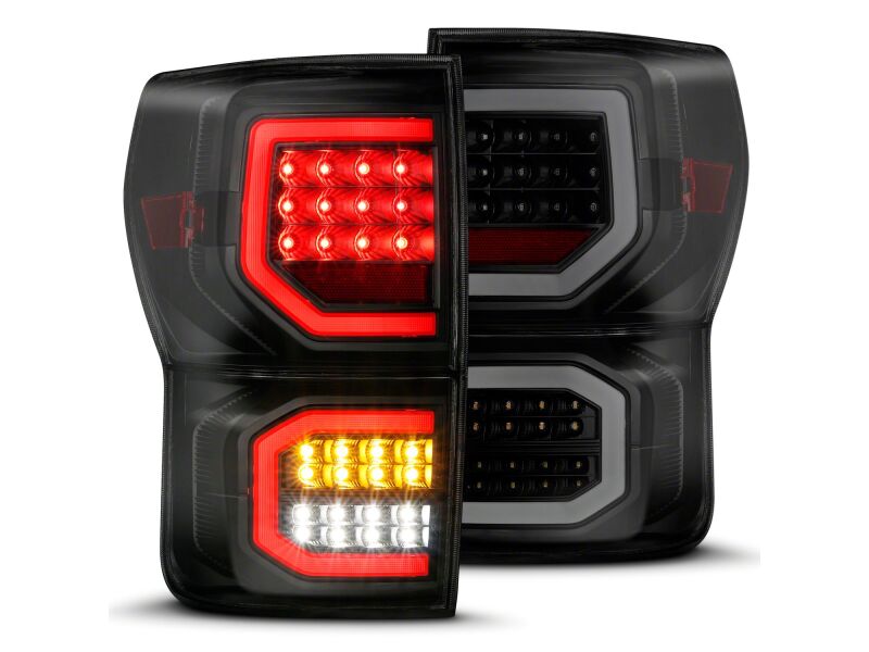 Raxiom 07-13 Toyota Tundra Axial Series LED Tail Lights- Black Housing- Smoked Lens