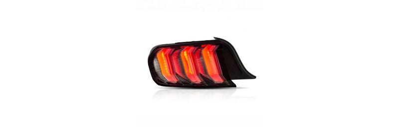 Raxiom 15-23 Ford Mustang Euro Style LED Tail Lights- Gloss Black Housing- Red Lens