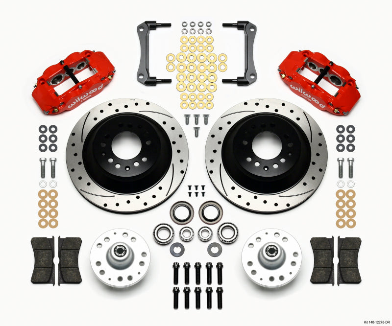 Wilwood Narrow Superlite 6R Front Hub & 1PC Rtr Kit 12.88in Drilled -Red 70-78 Camaro