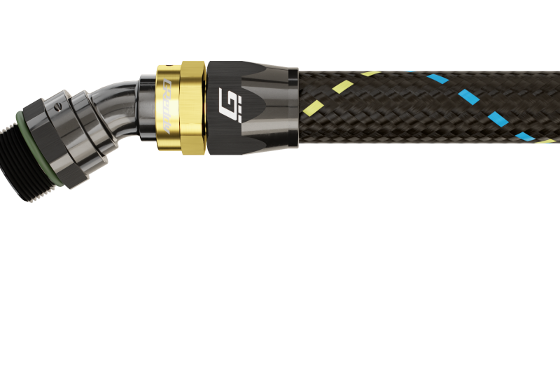 GReddy AN10 30 DEGREE ORB MALE BLACK/GOLD ANODIZED