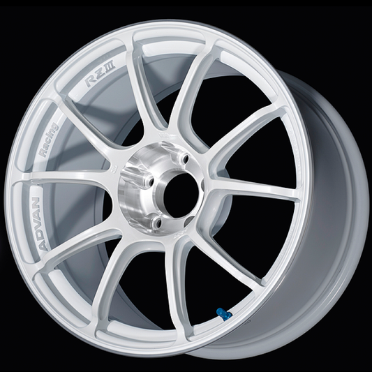 Advan RZIII 18x10.5 / +25 Offset / 5x114.3 BC / 73mm Bore / Racing White Metallic & Diamond Cut
