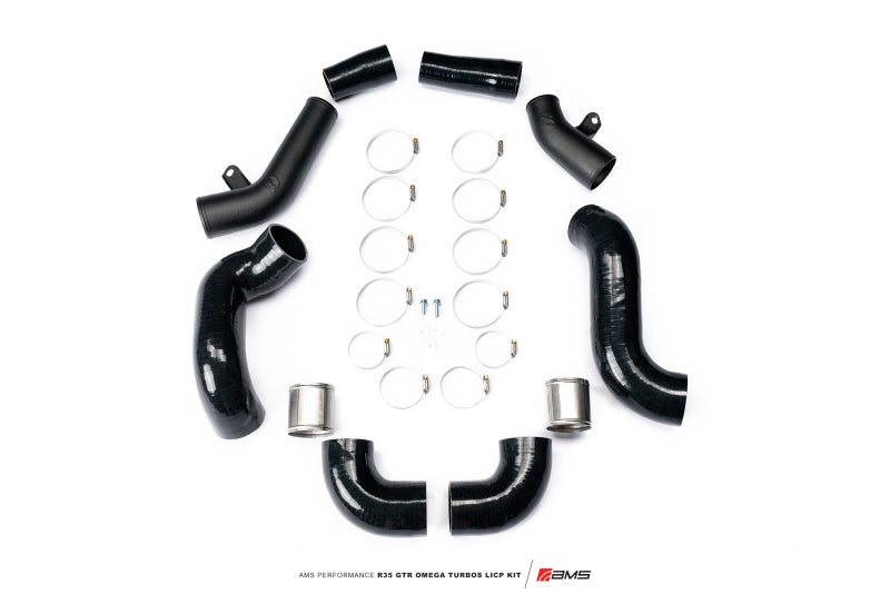 AMS Performance 2009+ Nissan R35 GTR Omega Turbo Kit 3in Lower Intercooler Pipes (Omega 9 & 14)