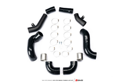 AMS Performance 2009+ Nissan R35 GTR Omega Turbo Kit 3in Lower Intercooler Pipes (Omega 9 & 14)