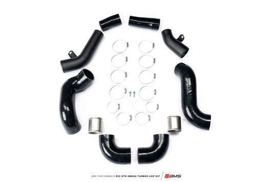 AMS Performance 2009+ Nissan R35 GTR Omega Turbo Kit 3in Lower Intercooler Pipes (Omega 9 & 14)