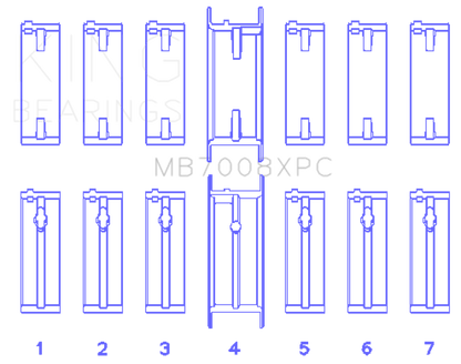 King Engine Bearings Nissan 2.5L RB25DET 24V (Size .026) Coated Performance Main Bearing Set