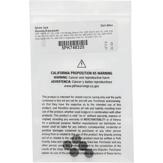 Hot Cams 2008-2013 Yamaha WR 250 R Dual Sport 250cc 3.250mm Shim Kit - 5 Pack