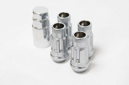 Wheel Mate Muteki SR48 Open End Locking Lug Nut Set of 4 - Silver 12x1.25 48mm