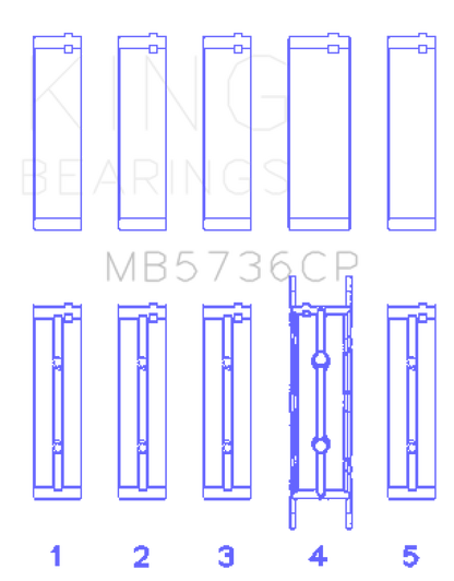 King Engine Bearings Ford Powerstroke 6.0L/6.4L Diesel (Size +0.50mm) Crankshaft Main Bearing Set