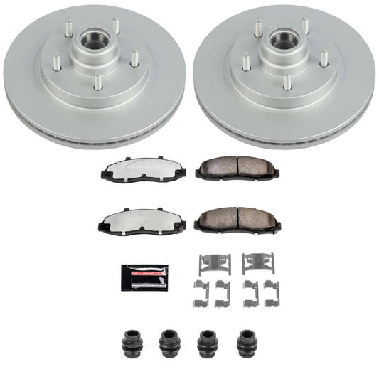 Power Stop 97-00 Ford F-150 Front Z36 Coated Truck & Tow Brake Kit
