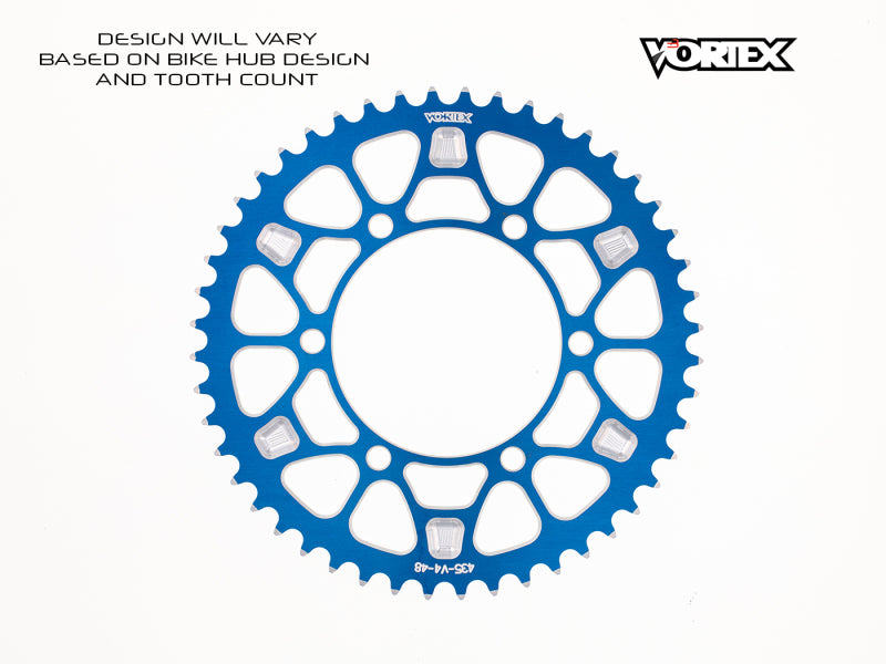 Vortex Racing V4 44 Tooth 525 Rear Sprocket - Blue