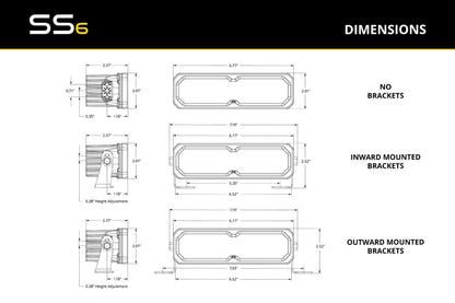 Diode Dynamics SS6 Sport Yellow Spot Standard ABL (pair) 3000K