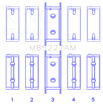 King Engine Bearings Mitsubishi 4G63/4G63T (92) (Size +0.25mm) Main Bearing Set