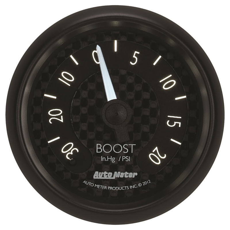 Autometer GT Series 52mm Mechanical 30 In Hg/20 psi Vacuum/Boost Gauge
