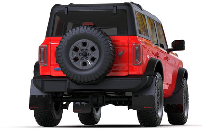 Rally Armor 21-25 Ford Bronco (Steel Bmpr + RR - NO Rptr/Sprt) Blk Mud Flap w/Red Logo