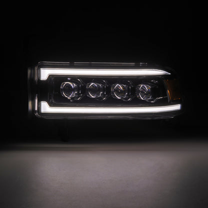 AlphaRex 94-01 RAM 1500 NOVA LED Proj Headlights Alpha-Blk w/Activ Light/Seq Signal/SB DRL
