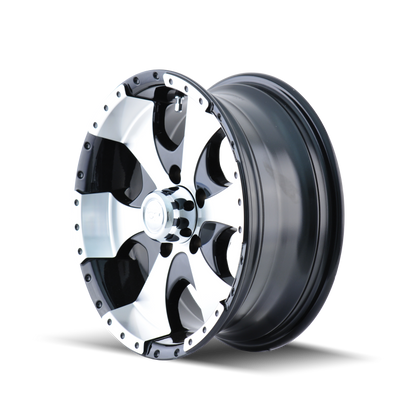 ION Type 136 15x6 / 6x139.7 BP / 0mm Offset / 108mm Hub Black/Machined Wheel