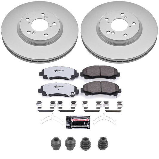 Power Stop 12-14 Honda Ridgeline Front Z36 Coated Truck & Tow Brake Kit