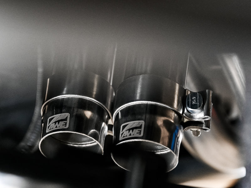 AWE Tuning 16-22 Toyota Tacoma 0FG Cat-Back Exhaust w/ BashGuard - Dual Chrome Silver Tips