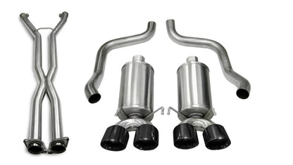 Corsa 06-08 Chevrolet Corvette C6 (A/T) 2.5in Xtreme Cat-Back Exhaust - 3.5in Black Twin Tips