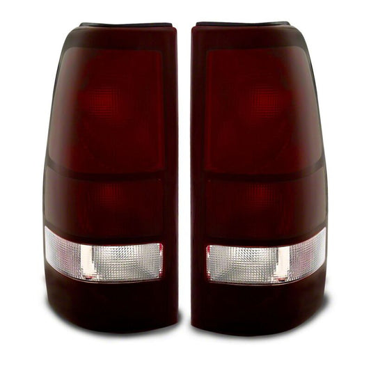 Raxiom 99-02 Chevrolet Silverado 1500 Fleetside Axial Series Tail Lights- Black- Midnight Red Lens
