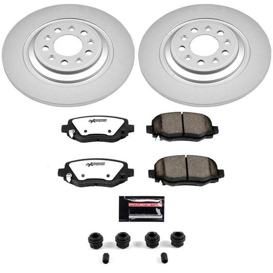 Power Stop 14-23 Jeep Cherokee Rear Z36 Coated Truck & Tow Brake Kit