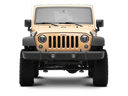 Raxiom 07-18 Jeep Wrangler Axial Series 7-Inch LED Headlights w DRL/ Black Housing - Clear Lens