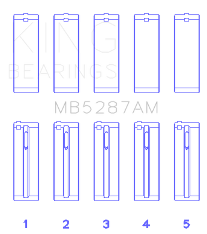 King Engine Bearings Toyota 1ZZ-FE (Size .25) Main Bearing Set