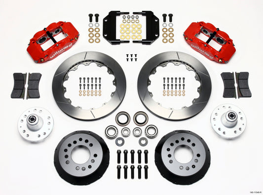 Wilwood Narrow Superlite 6R Front Hub Kit 12.88in Red Magnum Force Drop Spindle