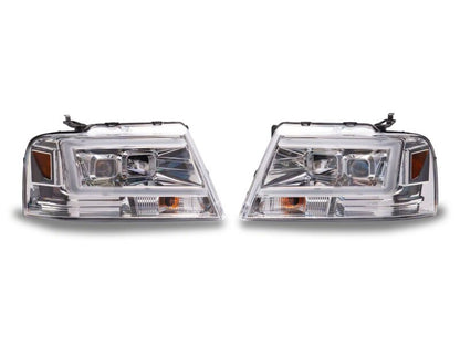 Raxiom 04-08 Ford F-150 Axial Series Projector Headlights- Chrome Housing- Clear Lens