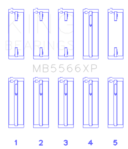 King Engine Bearings Audi A4 1.8L AEB Performance Main Bearing Set - Size +.25mm