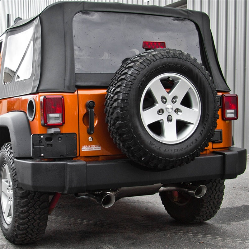 MBRP 07-14 Jeep Wrangler/Rubicon 3.6L/3.8L V6 Axle-Back Dual Rear Exit T409 Performance Exhaust Sys