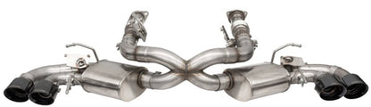 Corsa 2020-25 Corvette C8 3in Valved Cat-Back 4.5in Blk Quad Tips - Fits Factory Perf Exhaust w/ AFM
