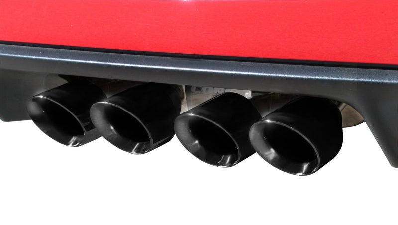 Corsa 06-08 Chevrolet Corvette C6 (A/T) 2.5in Xtreme Cat-Back Exhaust - 3.5in Black Twin Tips