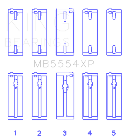 King Engine Bearings Toyota 3SGTE (Size STDX) Performance Main Bearing Set