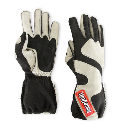 RaceQuip SFI-5 Gray/Black Medium Outseam w/ Closure Glove