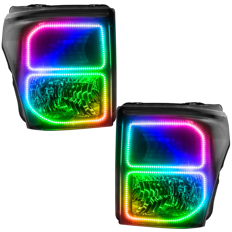 Oracle 11-16 Ford F250/350 LED HL - Black - ColorSHIFT w/ 2.0 Controller