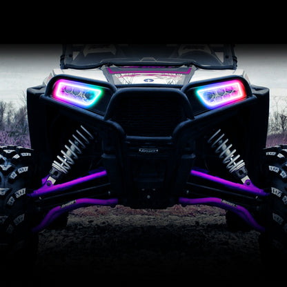 Oracle 1421 Polaris RZR 900/1000 Turbo Dynamic RGB+A Seq Turn Signal Headlight Halo Kit
