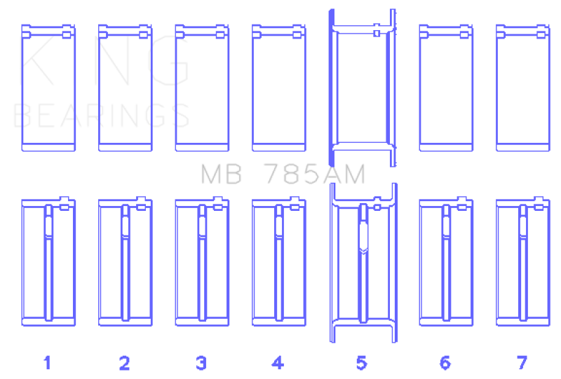 King Engine Bearings Ford 200 3.3L 12V (Size +0.20) Main Bearing Set