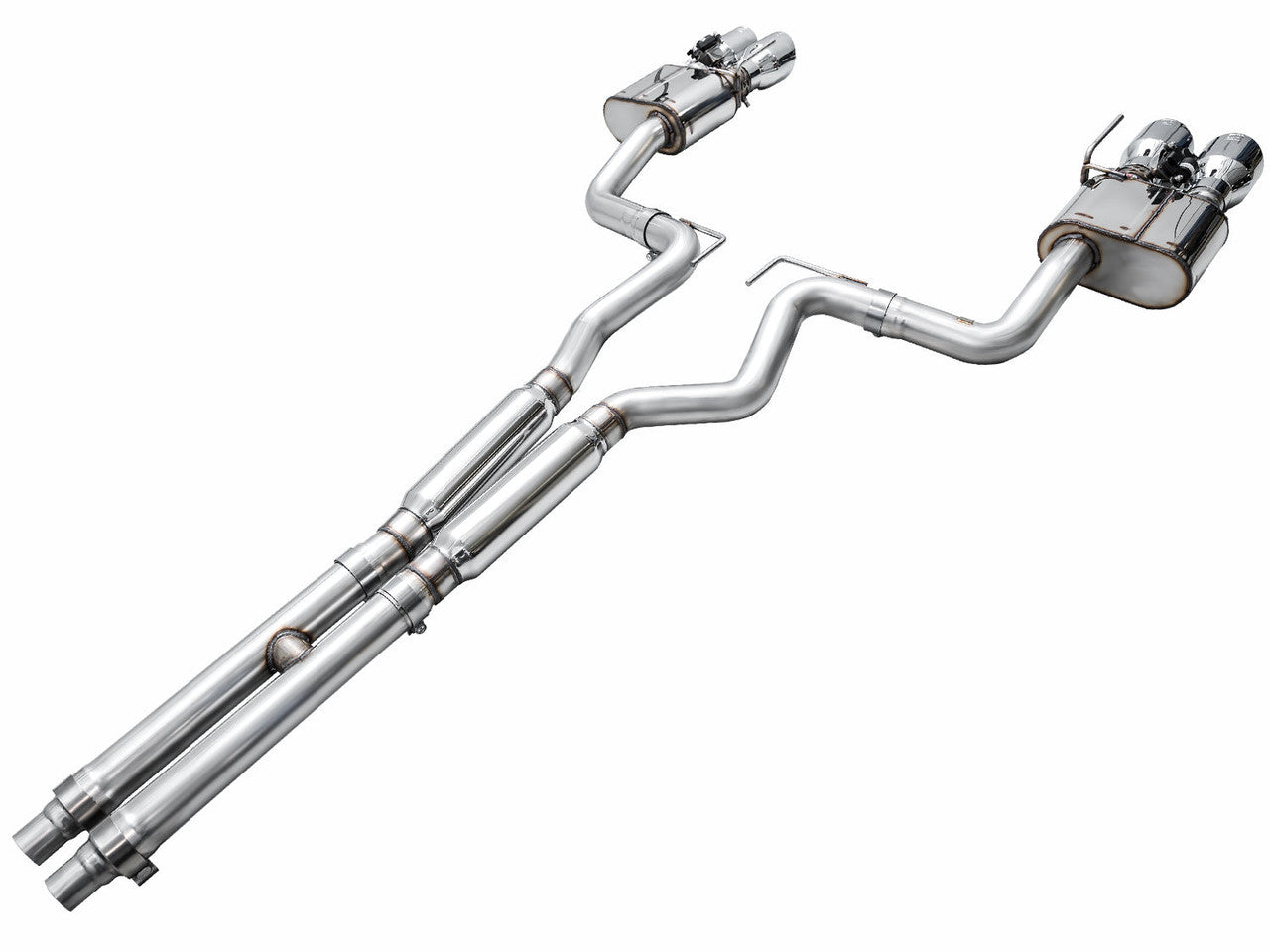 AWE 2024 Ford Mustang GT Fastback S650 RWD SwitchPath Catback Exhaust w/ Quad Chrome Silver Tips