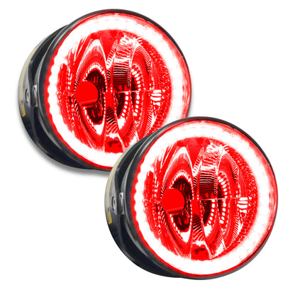 Oracle Lighting 03-04 Lincoln Navigator Pre-Assembled LED Halo Fog Lights -Red