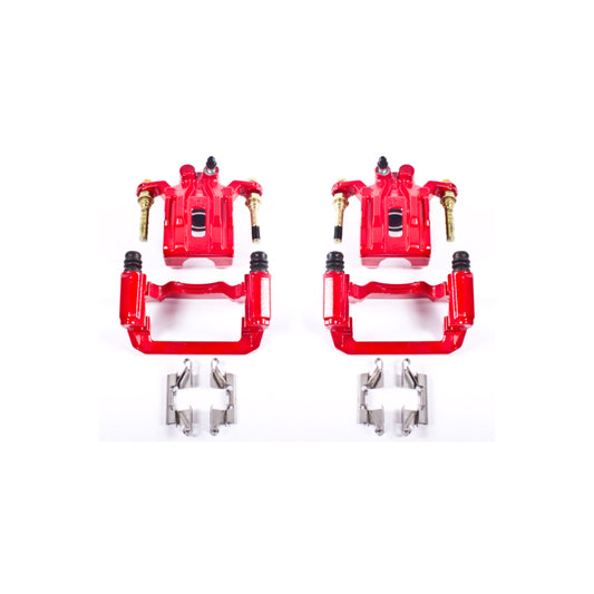 Power Stop 05-12 Nissan Pathfinder Rear Red Calipers w/Brackets - Pair
