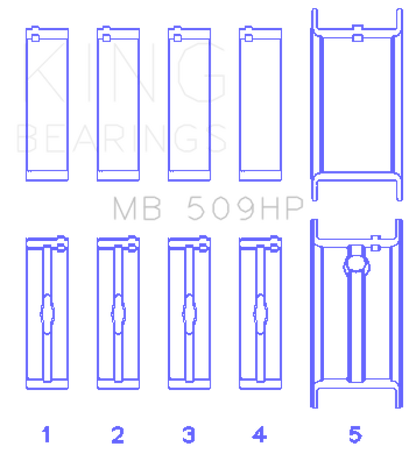 King Engine Bearings Chevrolet 400 V8 Crankshaft Main Bearing Set (Set of 5)