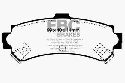 EBC 95-97 Nissan Sentra 1.6 Redstuff Rear Brake Pads