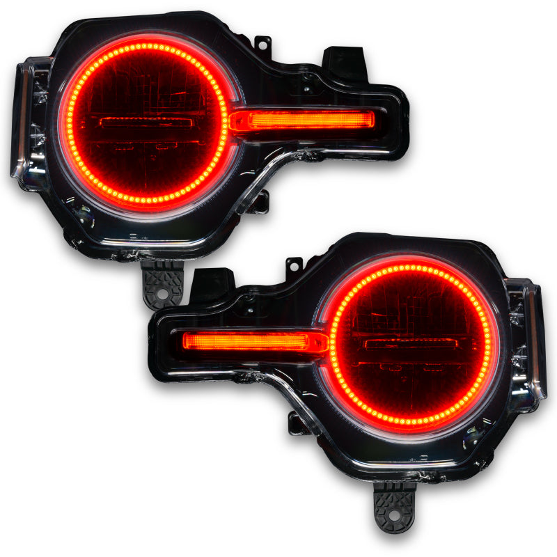 Oracle 21-22 Ford Bronco Headlight Halo Kit w/DRL Bar - Base Headlights -w/2.0 Controller