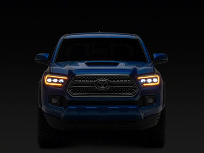 Raxiom 16-23 Toyota Tacoma CXR Series V2 LED Projector Headlights- Black Housing- Clear Lens