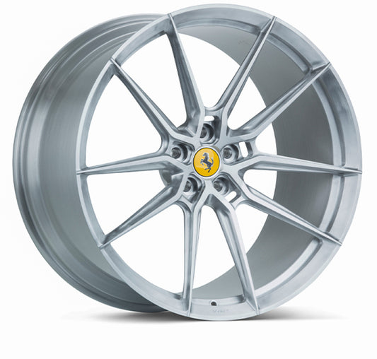 Vossen x Novitec NF9 21x12in - 5x114.3 BP - ET30 - Brushed Gloss Clear Ferrari 488 / F8 Rear Wheel