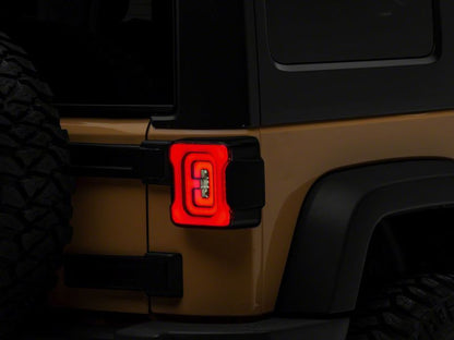 Raxiom 07-18 Jeep Wrangler JK Axial Series LED Tail Lights- Black Housing (Smoked Lens)