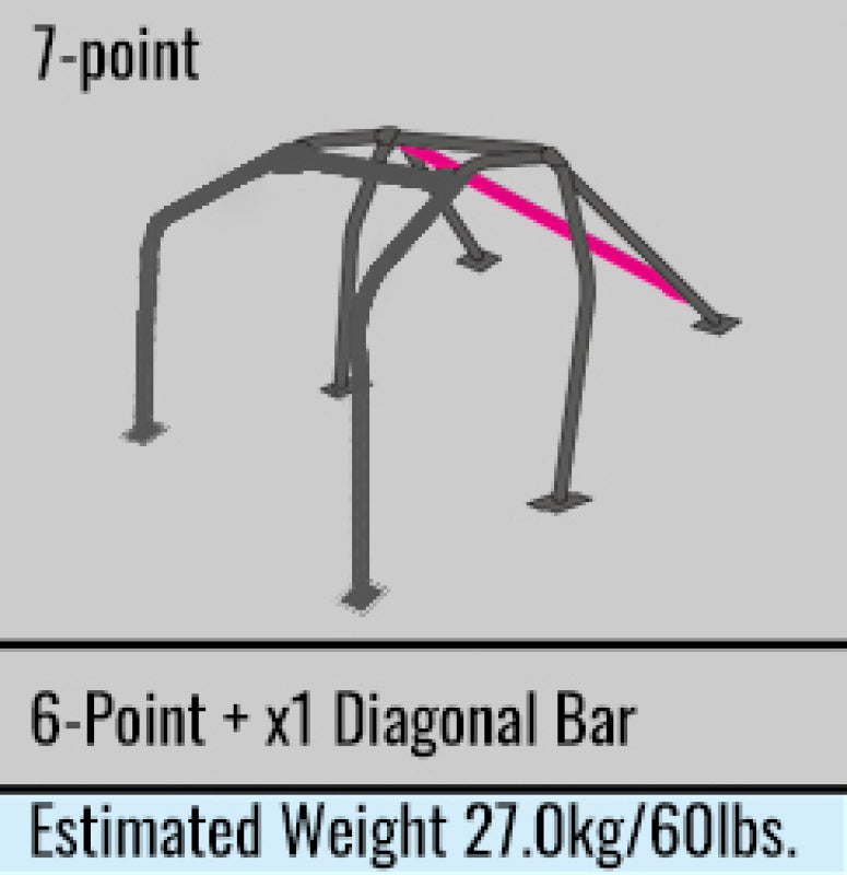 Cusco Steel Roll Cage 7 Point 2 Passenger Through Dash 2015 Subaru WRX / STI